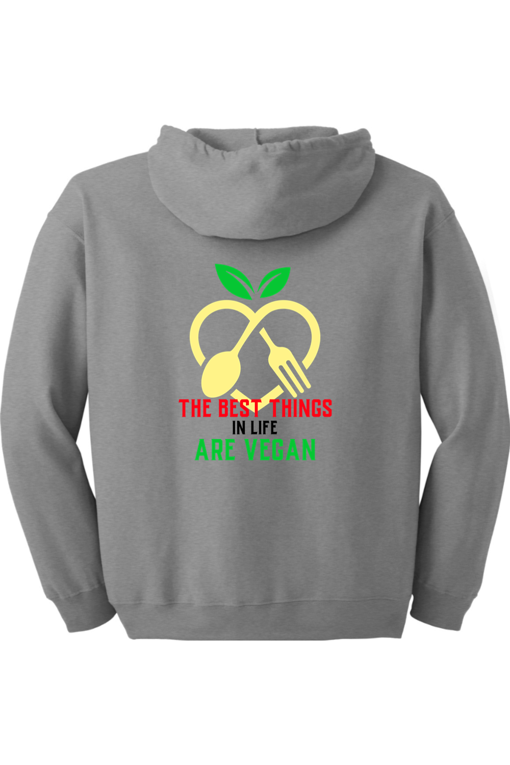 The Best Things Are Vegan - Zip up Hoodie Rasta colors