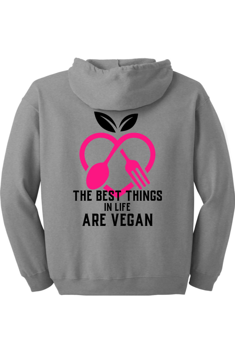 The Best Things Are Vegan - Zip up Hoodie Pink color