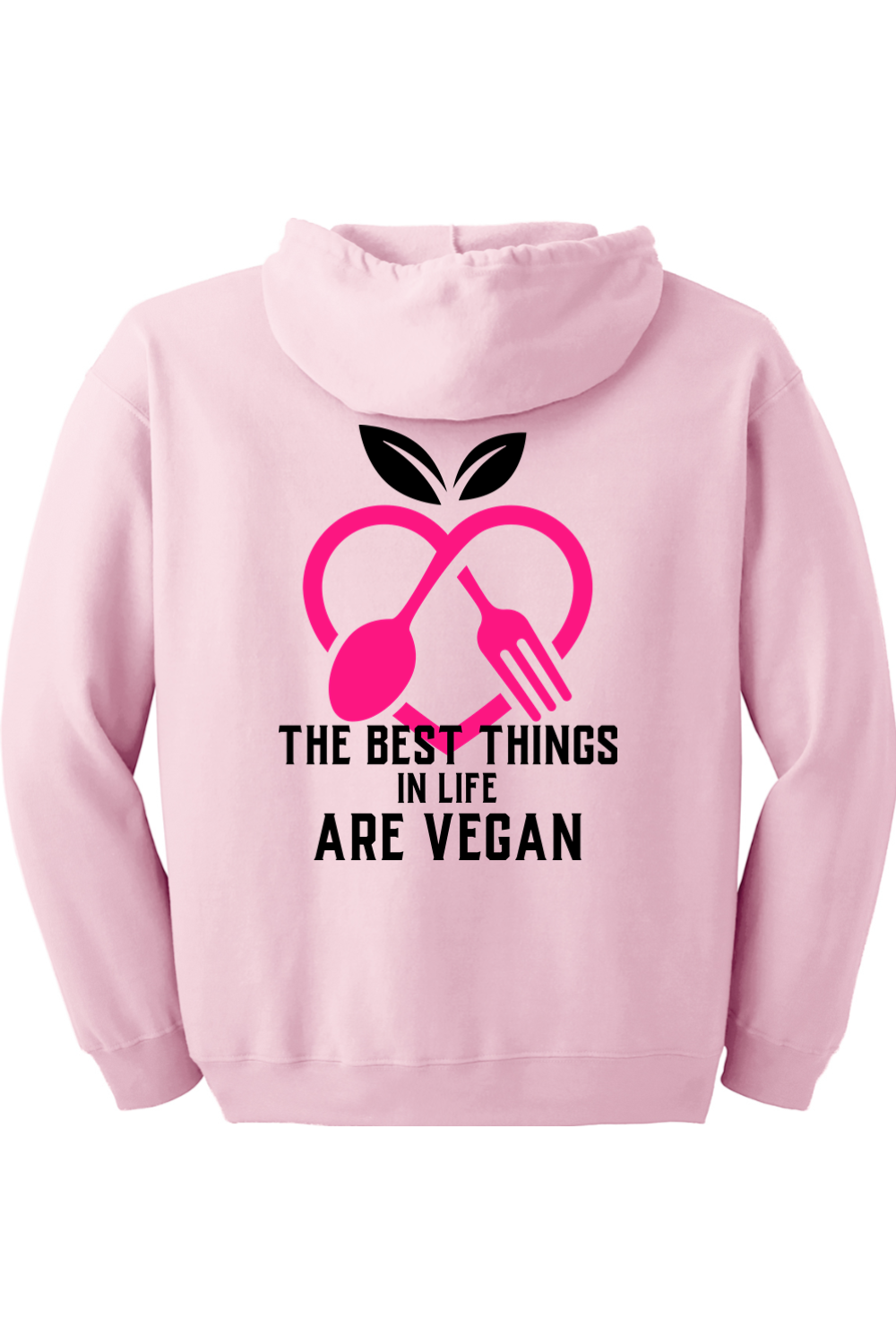 The Best Things Are Vegan - Zip up Hoodie Pink color
