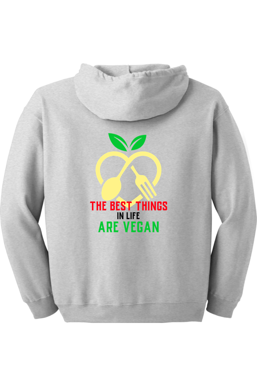 The Best Things Are Vegan - Zip up Hoodie Rasta colors