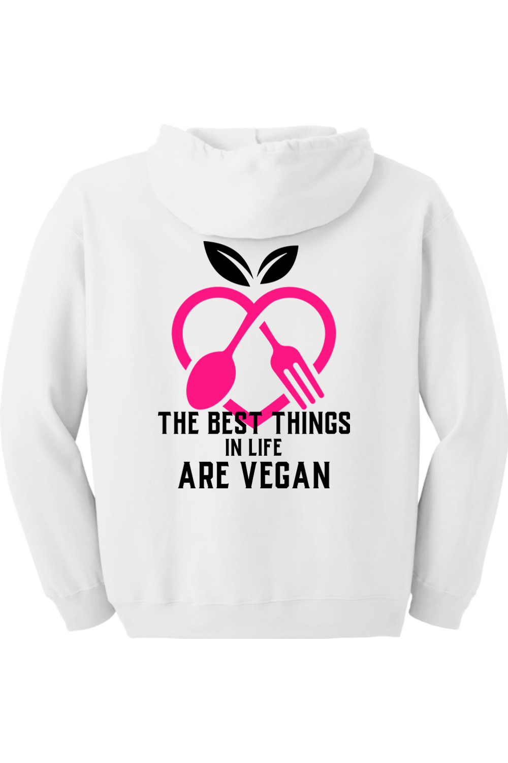 The Best Things Are Vegan - Zip up Hoodie Pink color