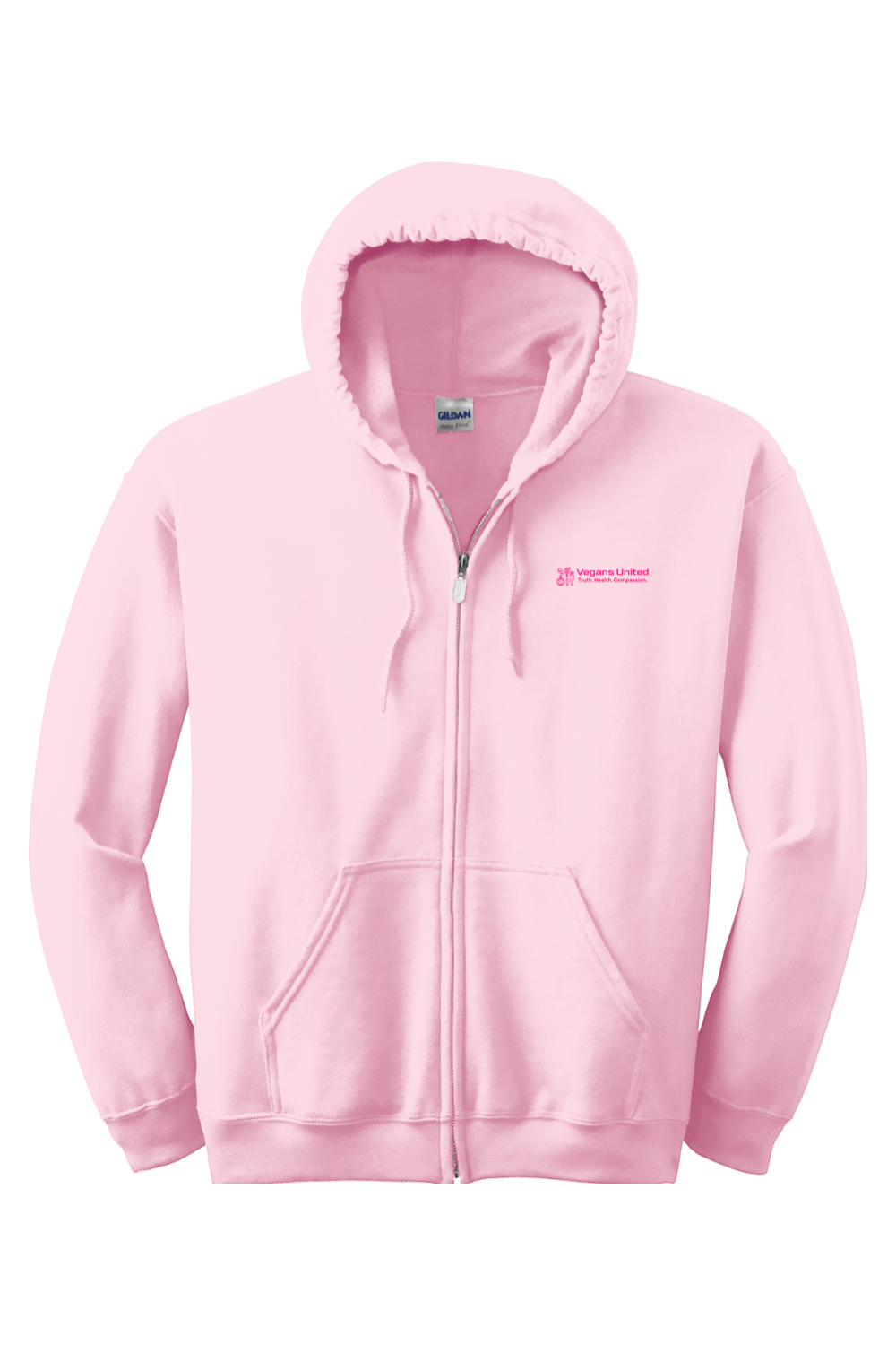 The Best Things Are Vegan - Zip up Hoodie Pink color
