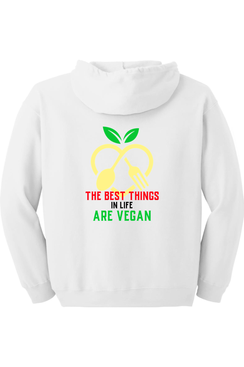 The Best Things Are Vegan - Zip up Hoodie Rasta colors