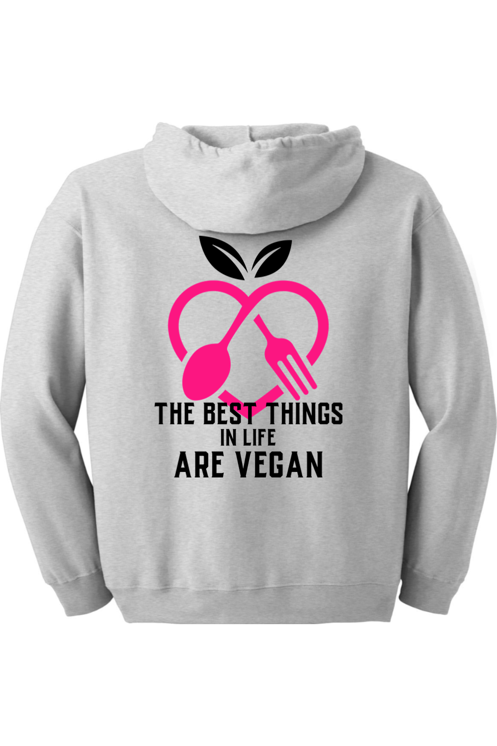 The Best Things Are Vegan - Zip up Hoodie Pink color