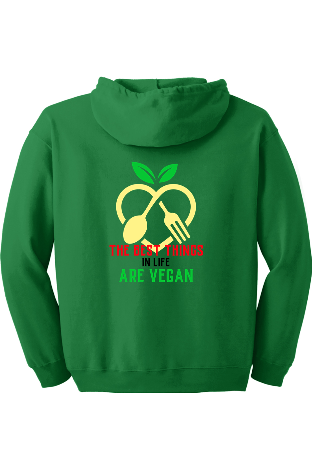 The Best Things Are Vegan - Zip up Hoodie Rasta colors