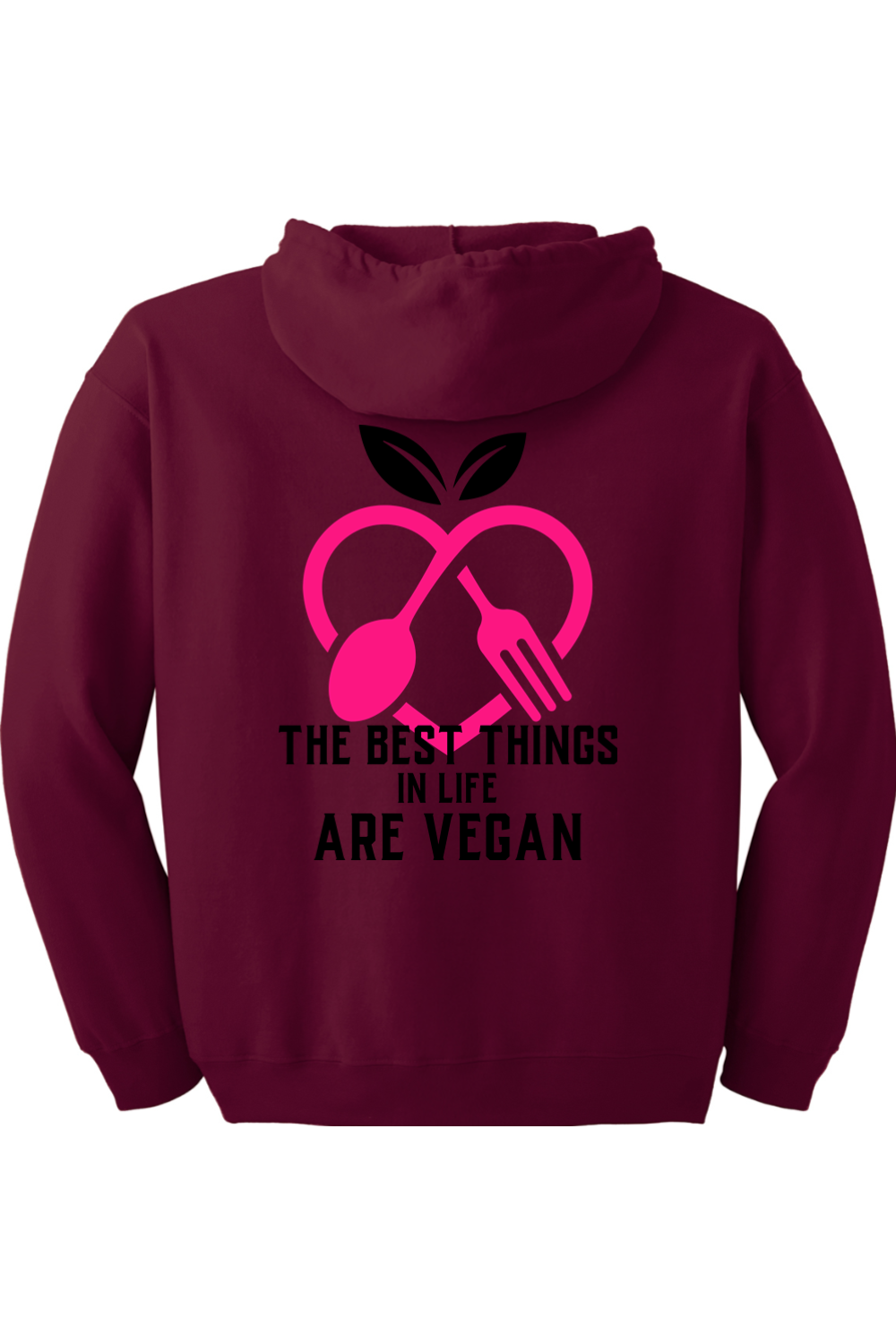 The Best Things Are Vegan - Zip up Hoodie Pink color