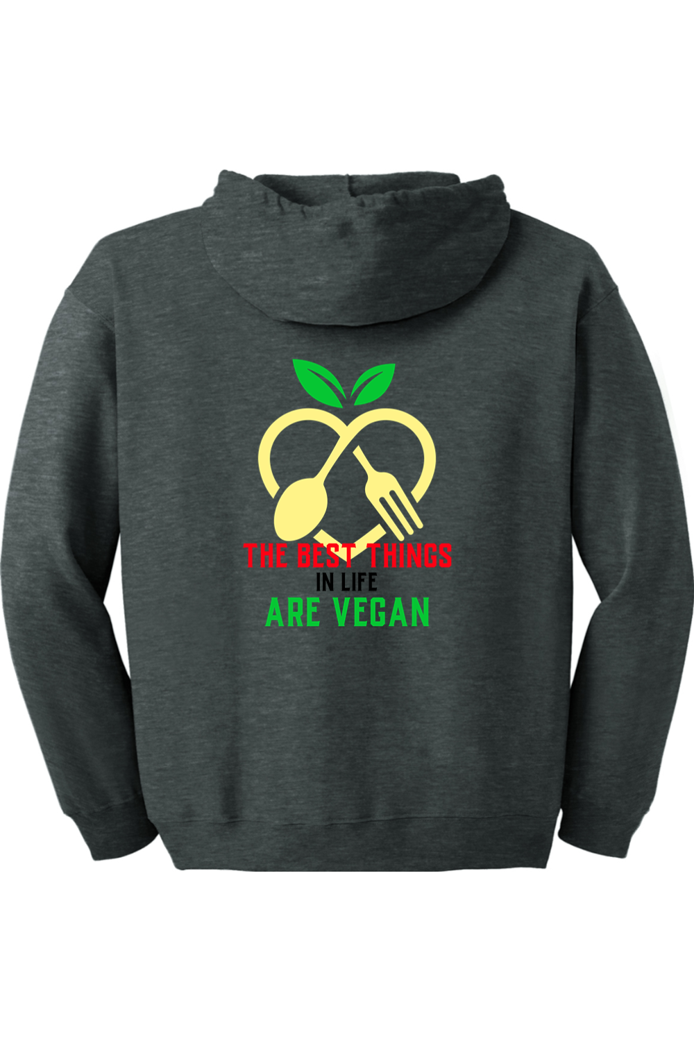 The Best Things Are Vegan - Zip up Hoodie Rasta colors